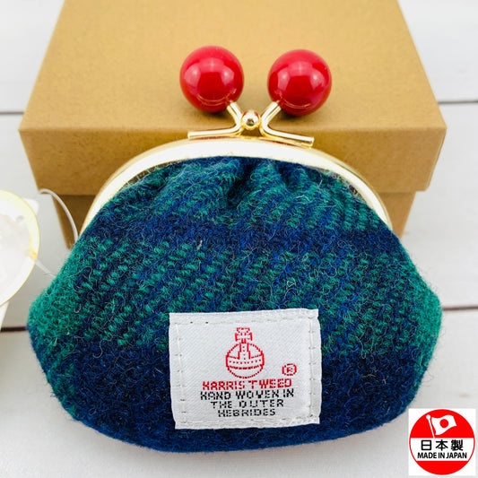 Harris Tweed Pouch - Navy Blue Plaid Made in Japan 515-008 74-00