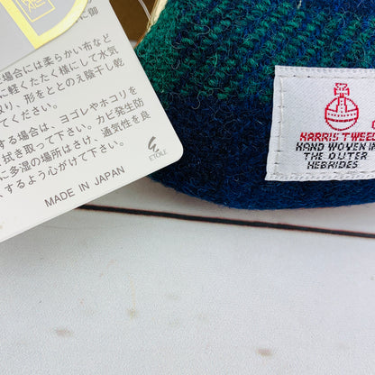 Harris Tweed Pouch - Navy Blue Plaid Made in Japan 515-008 74-00