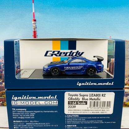Ignition Model 1/64 Toyota Supra JZA80 RZ Blue Metallic GReddy IG2239