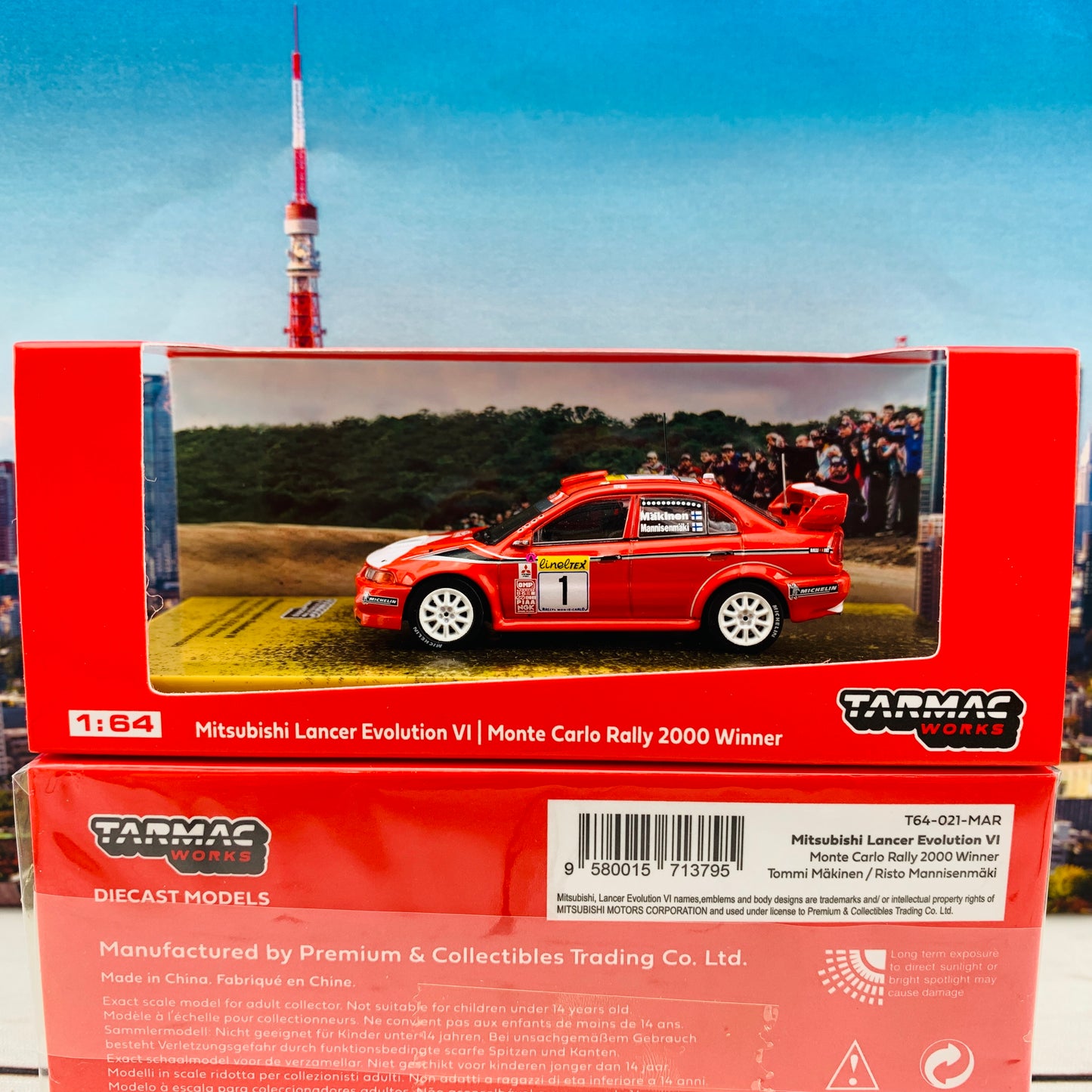 Tarmac Works 1/64 Mitsubishi Lancer Evolution VI Monte Carlo Rally 2000 Winner Tommi Mäkinen - Risto Mannisenmäki *** Decal Included *** T64-021-MAR
