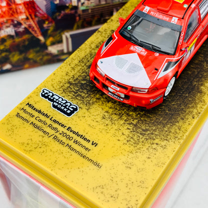 Tarmac Works 1/64 Mitsubishi Lancer Evolution VI Monte Carlo Rally 2000 Winner Tommi Mäkinen - Risto Mannisenmäki *** Decal Included *** T64-021-MAR