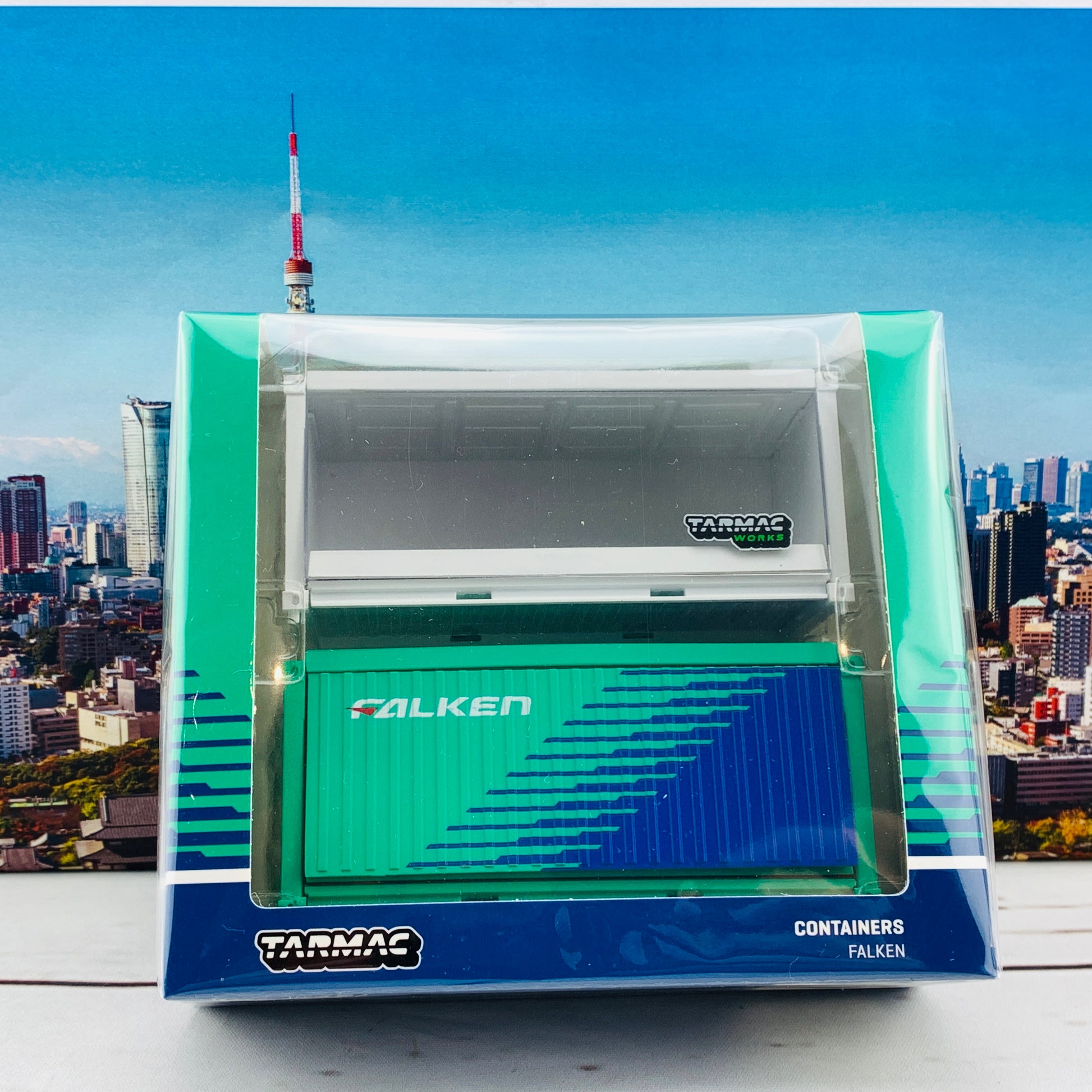 Tarmac Works Accessories 1/64 Container Base Falken *** Two Containers with clear part included *** T64C-001-FAL