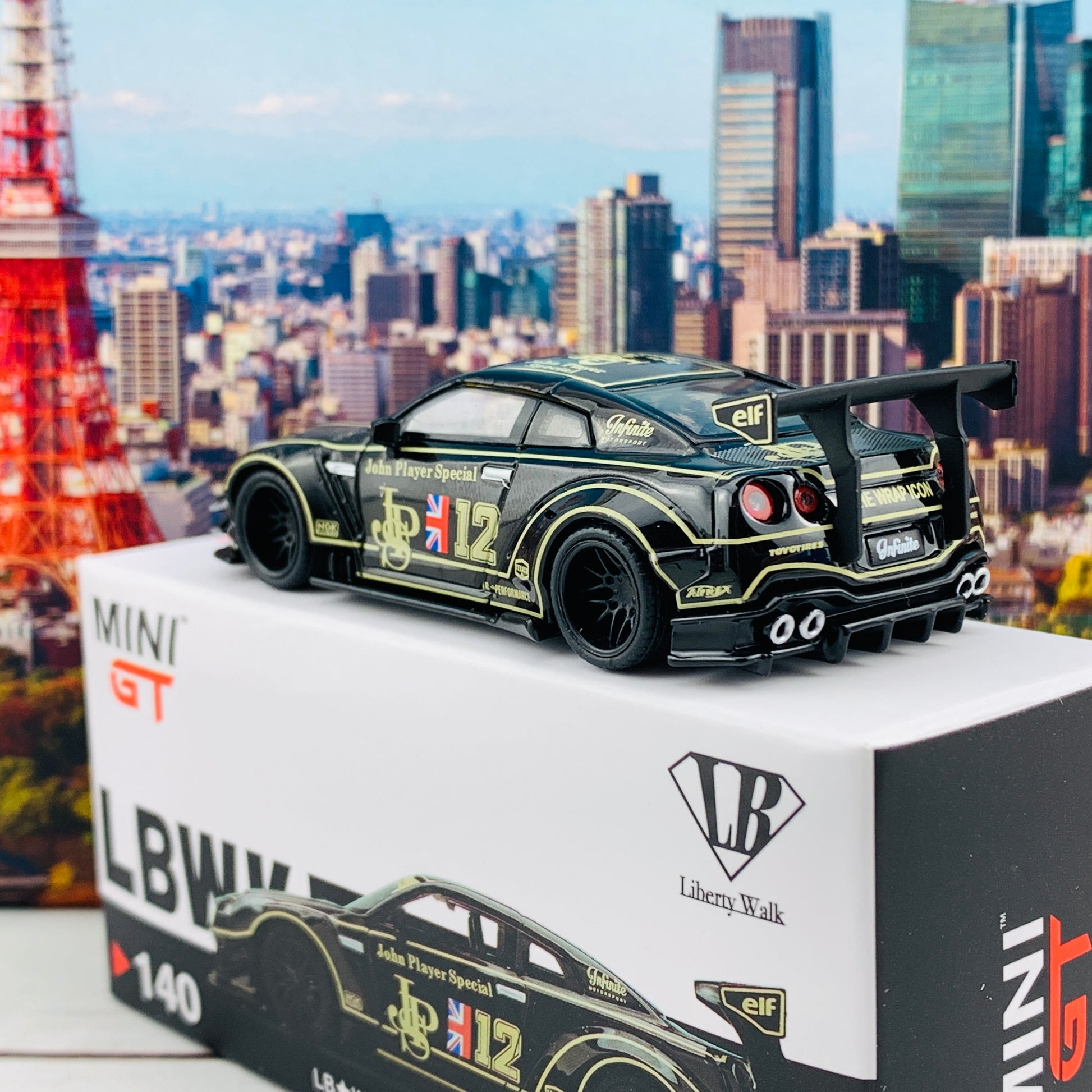MINI GT 1/64 LB★WORKS Nissan GTR R35 Type 2 Rear Wing Version 3 JPS RHD MGT00140-R