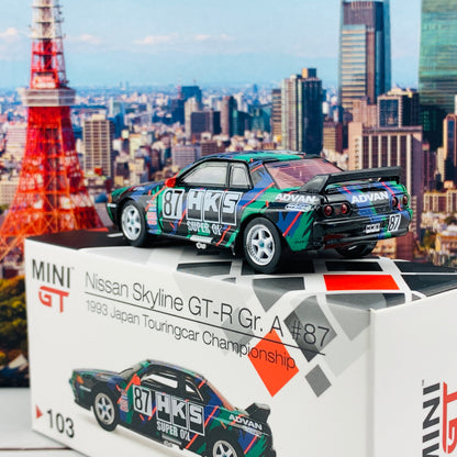 MINI GT 1/64 Nissan Skyline GTR R32 Gr. A #87  HKS 1993 Japan Touringcar Championship RHD MGT00103-R