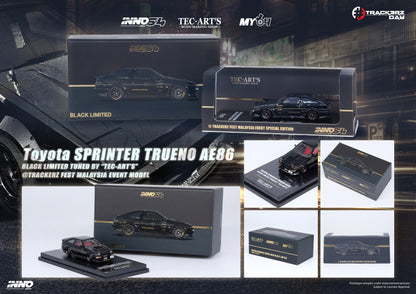 INNO64 1/64 Toyota SPRINTER TRUENO AE86 Black Limited Tuned by "TEC-ART'S" @TRACKERZ FEST MALAYSIA EVENT MODEL