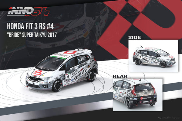 PREORDER INNO64 1/64 HONDA FIT 3 RS #4 "BRIDE" Super Taikyu 2017 IN64-GK5-4ST97 (Approx. Release Date : June 2020)