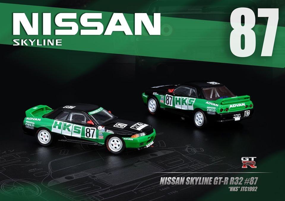 INNO64 NISSAN SKYLINE GTR R32 #87 HKS JTC 1992 IN64-R32-HKS92