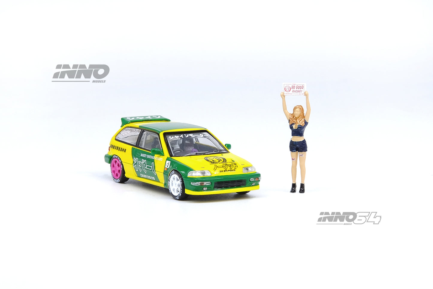 INNO64 1/64 HONDA CIVIC EF9 "NO GOOD RACING" OSAKA AUTO MESSE 2019 With Figure IN64-EF9-JDM13