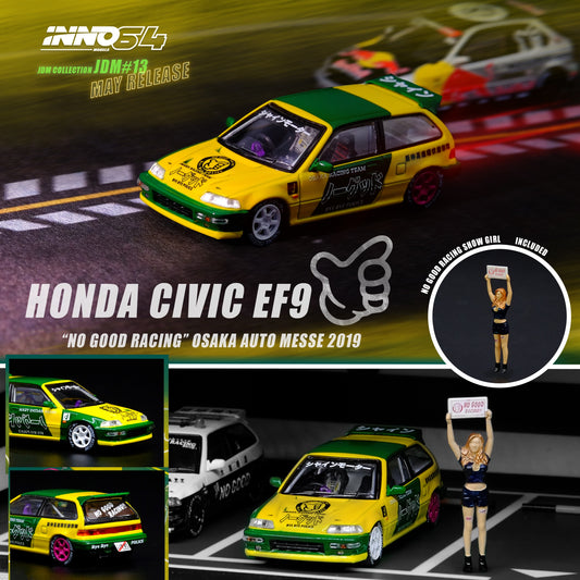 INNO64 1/64 HONDA CIVIC EF9 "NO GOOD RACING" OSAKA AUTO MESSE 2019 With Figure IN64-EF9-JDM13