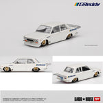 MINI GT x Kaido House 1/64 Datsun 510 Pro Street Greddy Pearl White LHD KHMG016