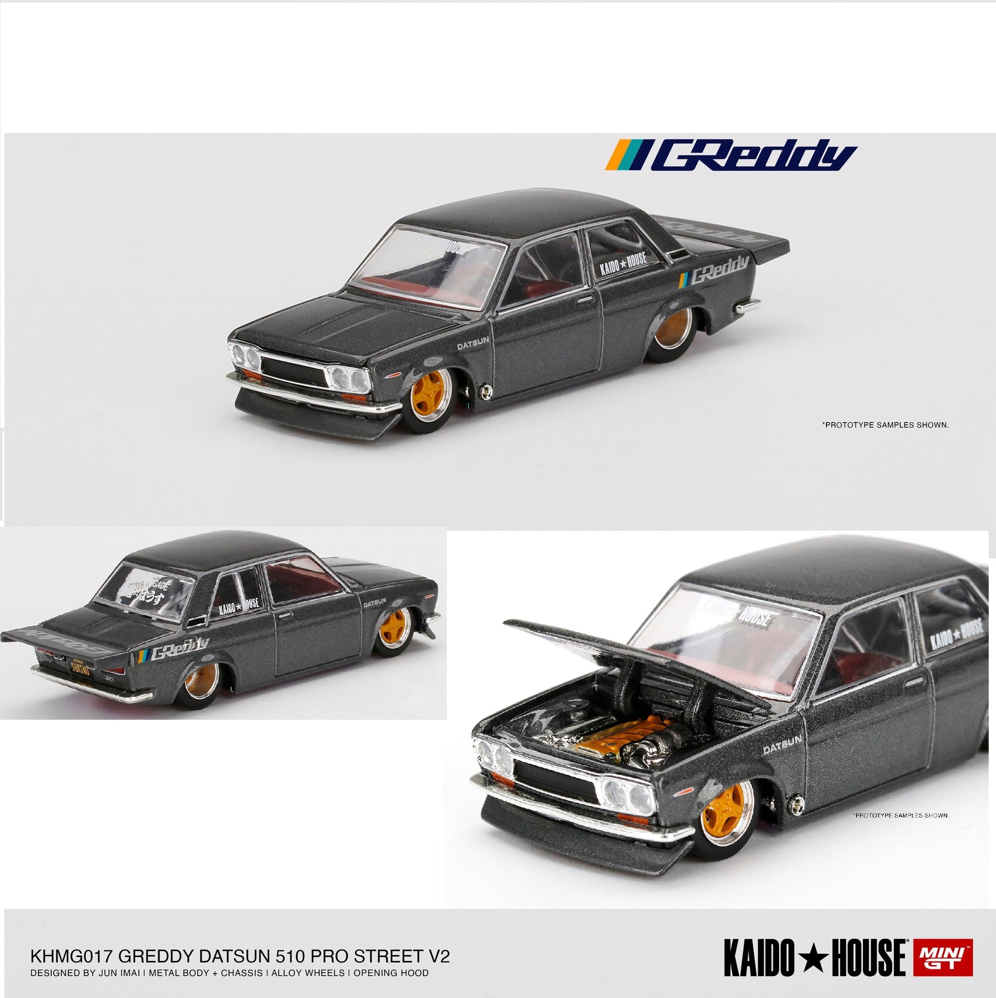 【MAISON MINED】24SS★ OUTLAW HALF T MINI GT x Kaido House 1/64 Datsun 510 Pro Street Greddy