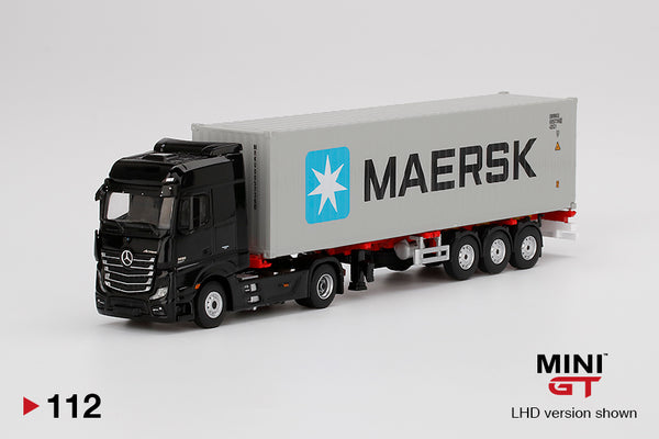 PREORDER MINI GT 1/64 Mercedes-Benz Actros With 40 Ft Container "Maersk" RHD MGT000112-R (Release in March 2020)