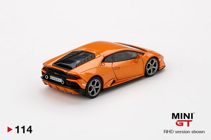 PREORDER MINI GT 1/64 Lamborghini Huracan EVO Arancio Borealis RHD MGT000114-R (Approx. Release in April 2020)