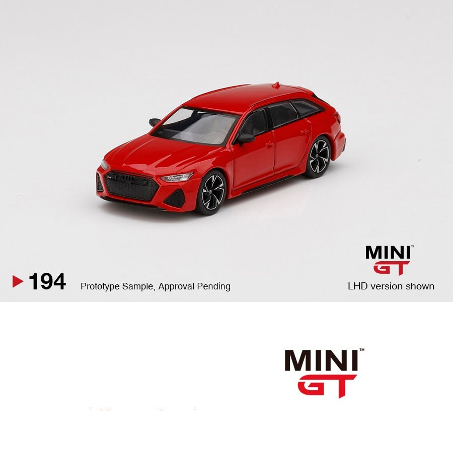 MINI GT 1/64 Audi RS6 Avant Carbon Black Edition Tango Red LHD