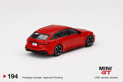 MINI GT 1/64 Audi RS6 Avant  Carbon Black Edition Tango Red LHD MGT00194-L