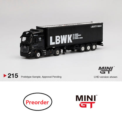 PREORDER MINI GT 1/64 Mercedes-Benz Actros  With 40 Ft Container "LBWK" LHD MGT00215-L (Approx. Release Date : Mar 2021 subject to manufacturer's final decision)