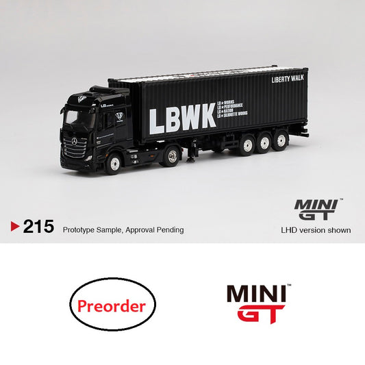 PREORDER MINI GT 1/64 Mercedes-Benz Actros  With 40 Ft Container "LBWK" LHD MGT00215-L (Approx. Release Date : Mar 2021 subject to manufacturer's final decision)