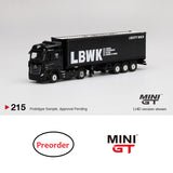PREORDER MINI GT 1/64 Mercedes-Benz Actros  With 40 Ft Container "LBWK" LHD MGT00215-L (Approx. Release Date : Mar 2021 subject to manufacturer's final decision)