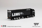 MINI GT 1/64 Mercedes-Benz Actros  With 40 Ft Container "LBWK" LHD MGT00215-L