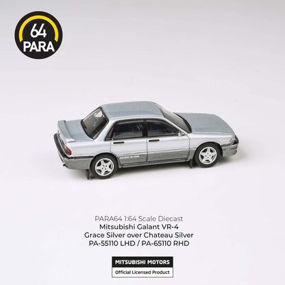 PARA64 1/64 1998 Mitsubishi Galant VR-4 Grace Silver over Chateau Silver LHD PA-55110