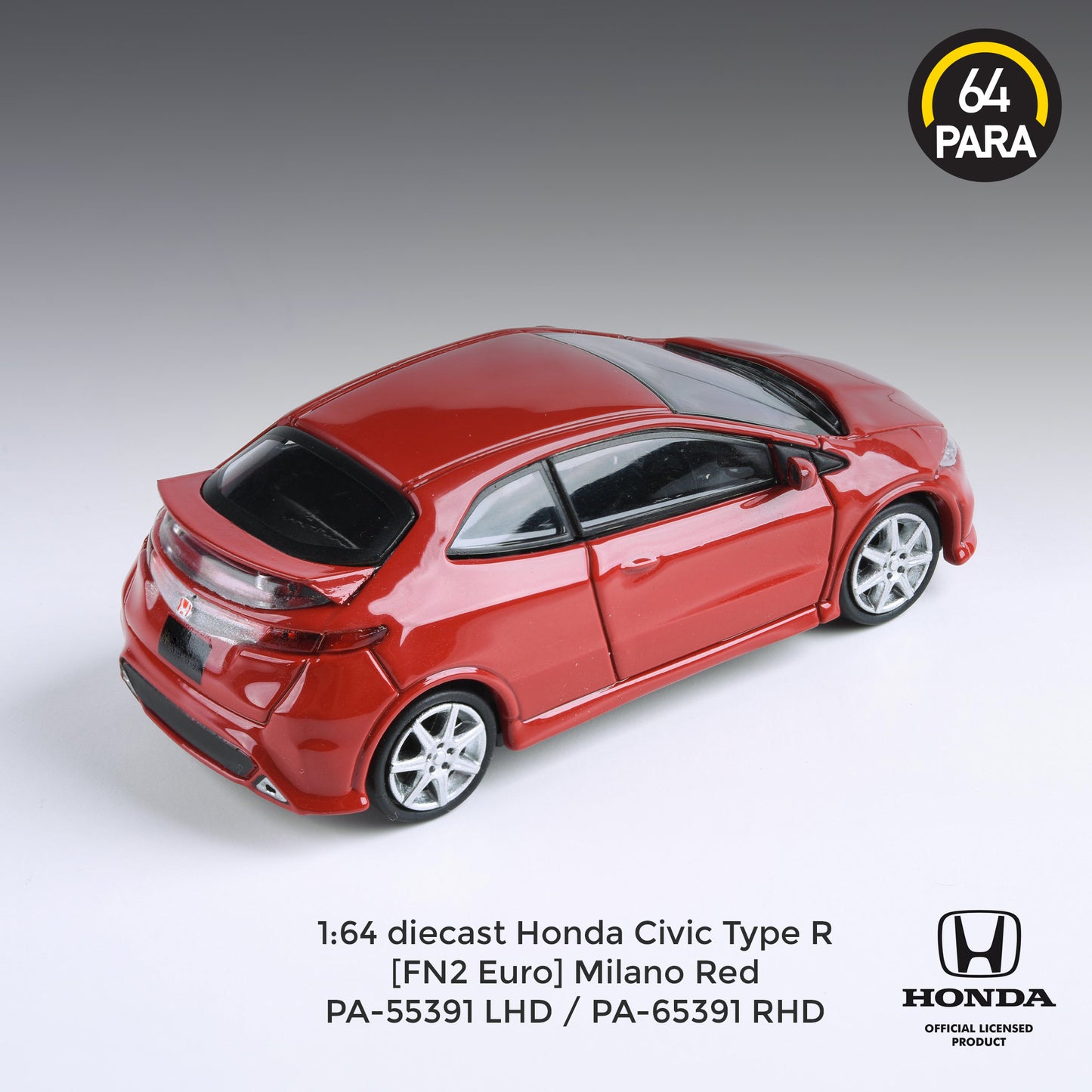 PARA64 1/64 Honda Civic FN2 Type R Milano Red RHD PA-65391