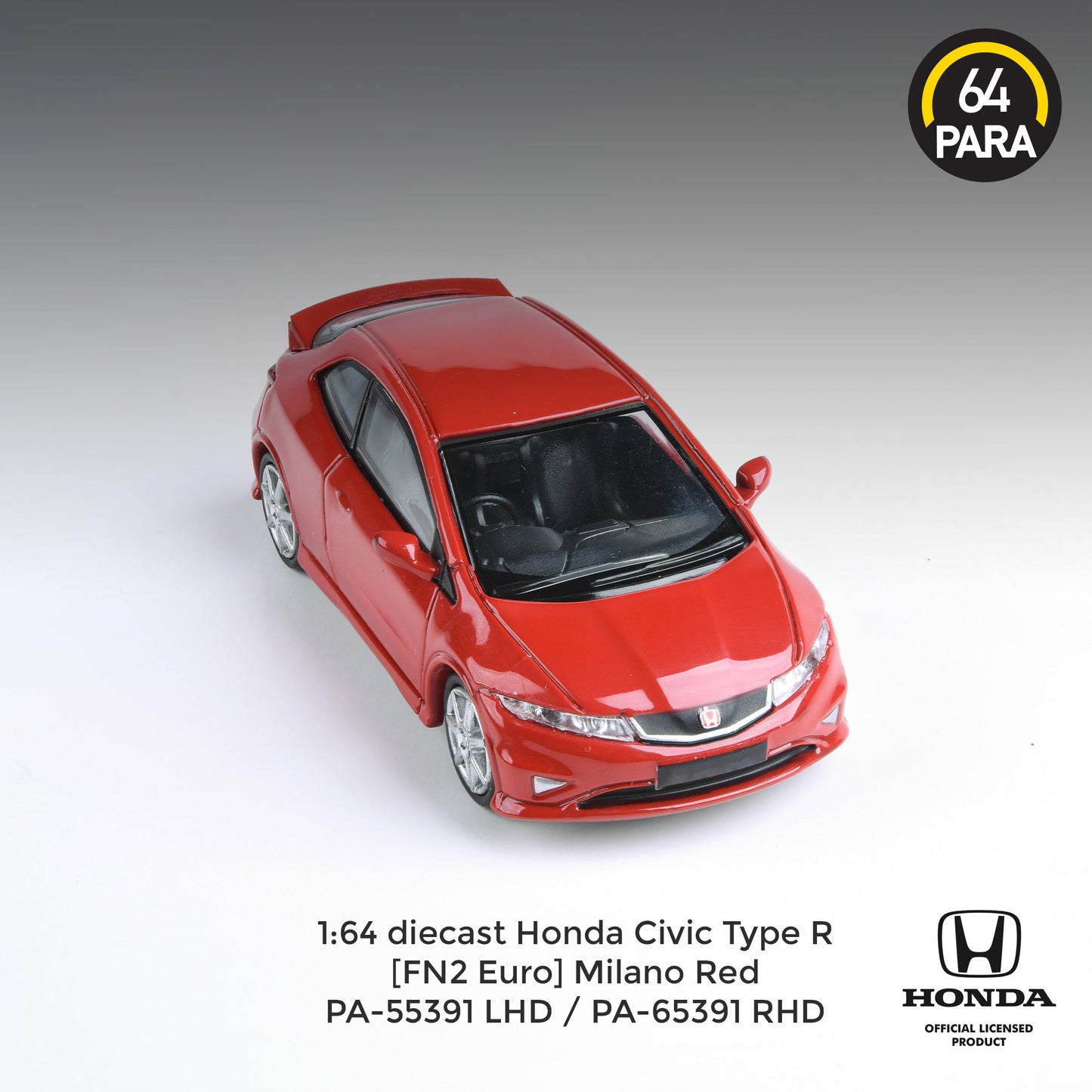 PARA64 1/64 Honda Civic FN2 Type R Milano Red RHD PA-65391