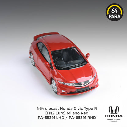 PARA64 1/64 Honda Civic FN2 Type R Milano Red RHD PA-65391