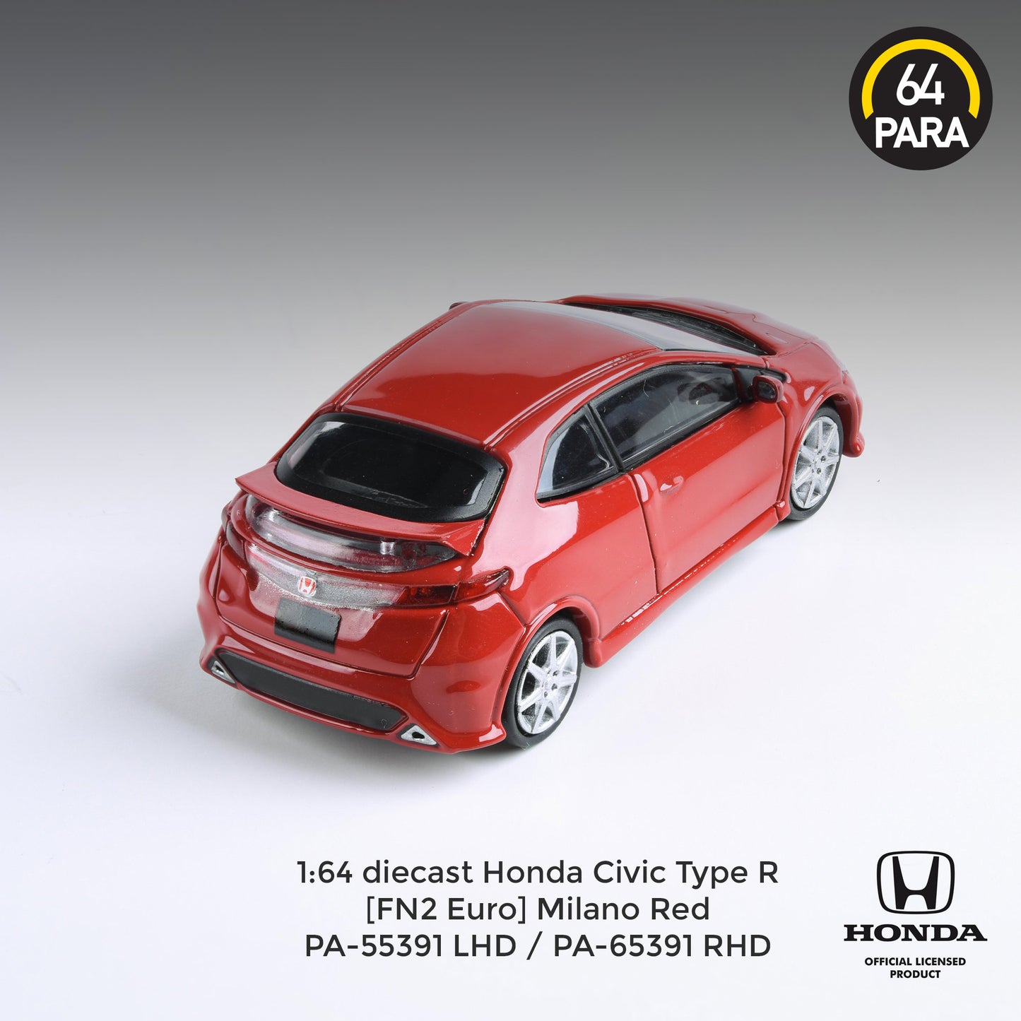 PARA64 1/64 Honda Civic FN2 Type R Milano Red RHD PA-65391
