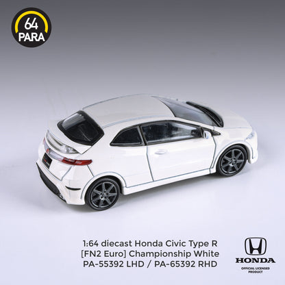 PARA64 1/64 Honda Civic FN2 Type R Championship White RHD PA-65392
