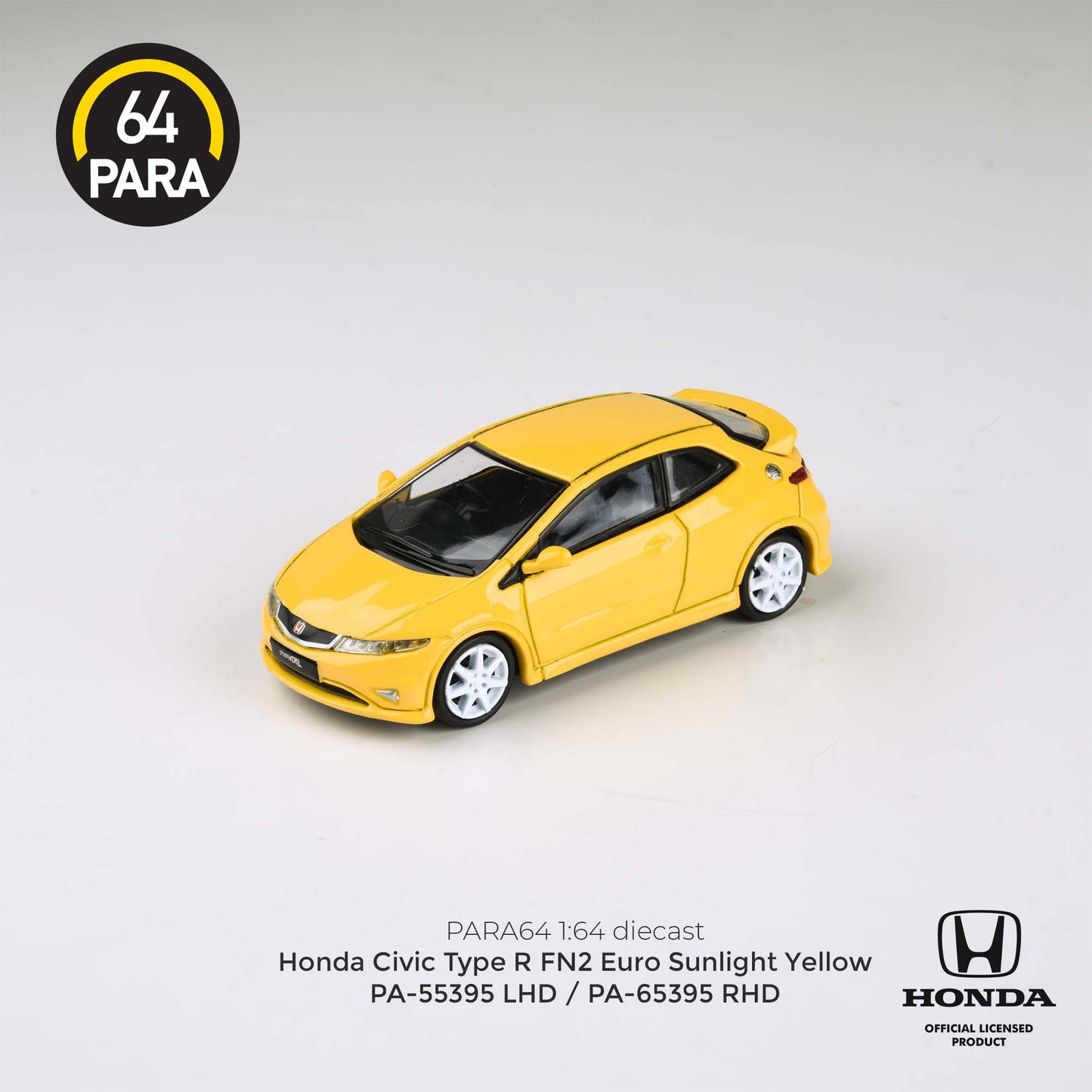 PARA64 1/64 2007 Honda Civic  FN2 Type R  Sunlight Yellow LHD PA-55395