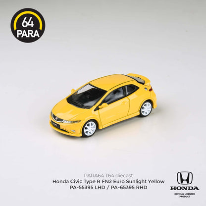 PARA64 1/64 2007 Honda Civic  FN2 Type R  Sunlight Yellow LHD PA-55395