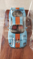 PGM 1/64 F40 LM GULF Diecast Fully Opened with rectangular wooden stand PGM-640602A