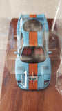 PGM 1/64 F40 LM GULF Diecast Fully Opened with rectangular wooden stand PGM-640602A