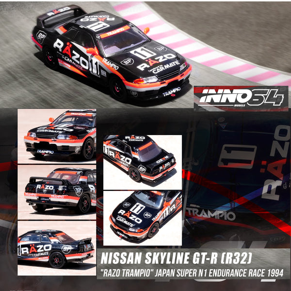 INNO64 1/64 NISSAN SKYLINE GT-R (R32) #11 "RAZO TAMPIO" Japan Super N1 Endurance Race 1994 IN64-R32-RAZO
