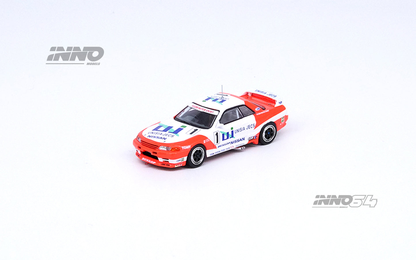 INNO64 1/64 NISSAN SKYLINE GT-R (R32) #1 "UNISIA JECS" JTCC 1993 M. Hasemi / H. Fukuyama IN64-R32-UNIJ