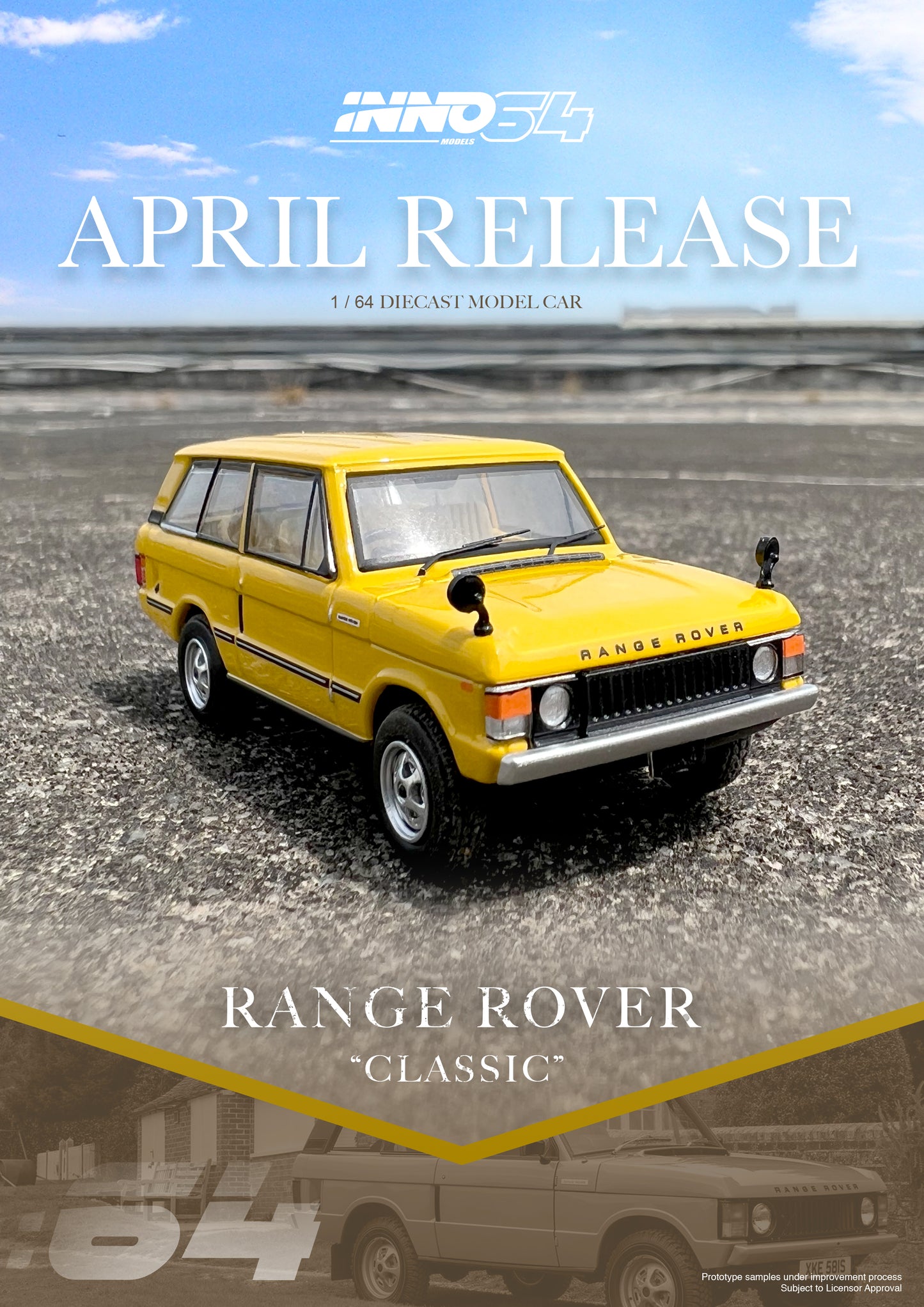INNO64 1/64 RANGE ROVER "CLASSIC" Sanglow Yellow IN64-RRC-SGYL