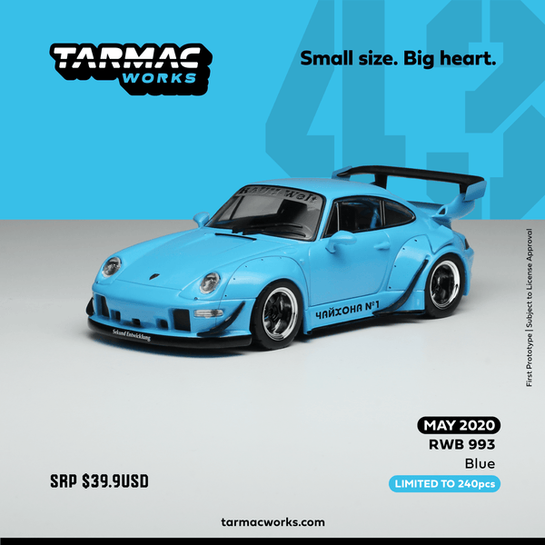 PREORDER Tarmac Works 1/43 RWB 993 Blue *** Asia Special Edition - Limited to 240pcs *** T43-014-BL (Approx. Release Date : May 2020)