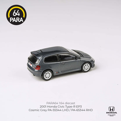 PARA64 1/64 Honda 2001 Civic Type R EP3 Cosmic Grey LHD PA-55344
