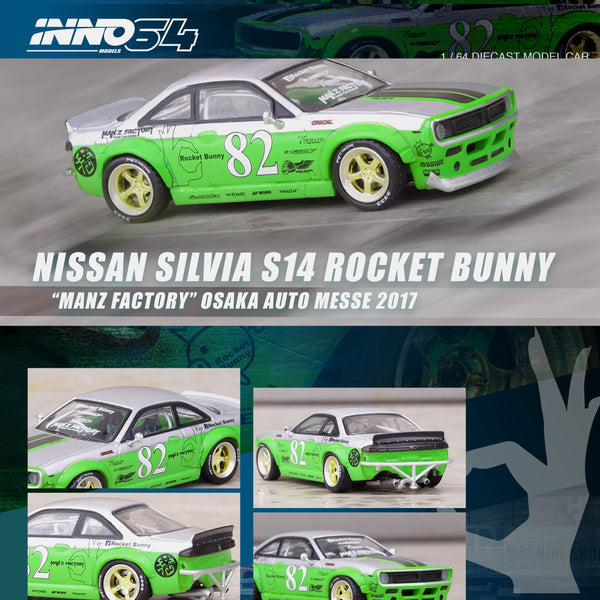 INNO64 1/64 NISSAN SILVIA S14 Rocket Bunny "Manz Factory" Osaka Auto Messe 2017 IN64-S14B-MFOAM