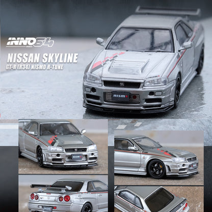 INNO64 1/64 NISSAN SKYLINE GT-R R34 R-TUNE Silver IN64-R34RT-SIL