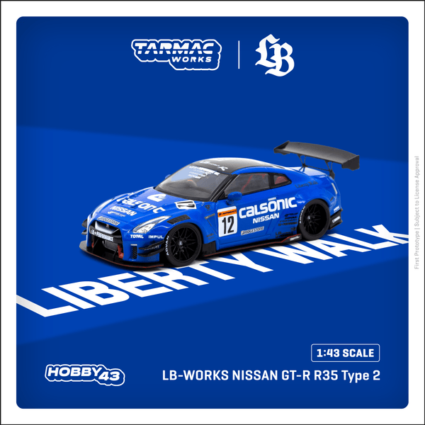 PREORDER TARMAC WORKS HOBBY43 1/43 LB-WORKS NISSAN GT-R R35 type 2 Calsonic T43-019-CAL (Approx. Release Date : JULY 2023 subject to manufacturer's final decision)