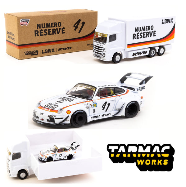 TARMAC WORKS HOBBY64 Tarmac Works 1/64 RWB 993 LBWK With Truck Packagi ...