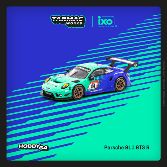 TARMAC WORKS HOBBY64 1/64 Porsche 911 GT3 R Nürburgring 24h 2019 K. Bachler / J. Bergmeister / M. Ragginger / D. Werner T64-059-19NUR44