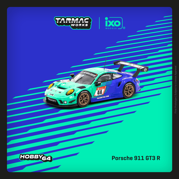 TARMAC WORKS HOBBY64 1/64 Porsche 911 GT3 R Nürburgring 24h 2019 K. Bachler / J. Bergmeister / M. Ragginger / D. Werner T64-059-19NUR44