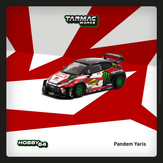 TARMAC WORKS HOBBY64 1/64 Pandem Yaris Drift T64-080-MON