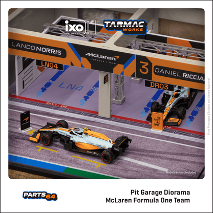 PREORDER TARMAC WORKS PARTS64 1/64 Pit Garage Diorama McLaren Formula 1 Team (No model car included) T64D-001-MCL  (Approx. Release Date : APRIL 2023 subject to manufacturer's final decision)