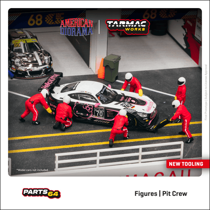 TARMAC WORKS PARTS64 1/64 Figures Set Pit Crew Red T64F-007-RED