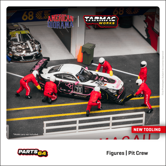 TARMAC WORKS PARTS64 1/64 Figures Set Pit Crew Red T64F-007-RED