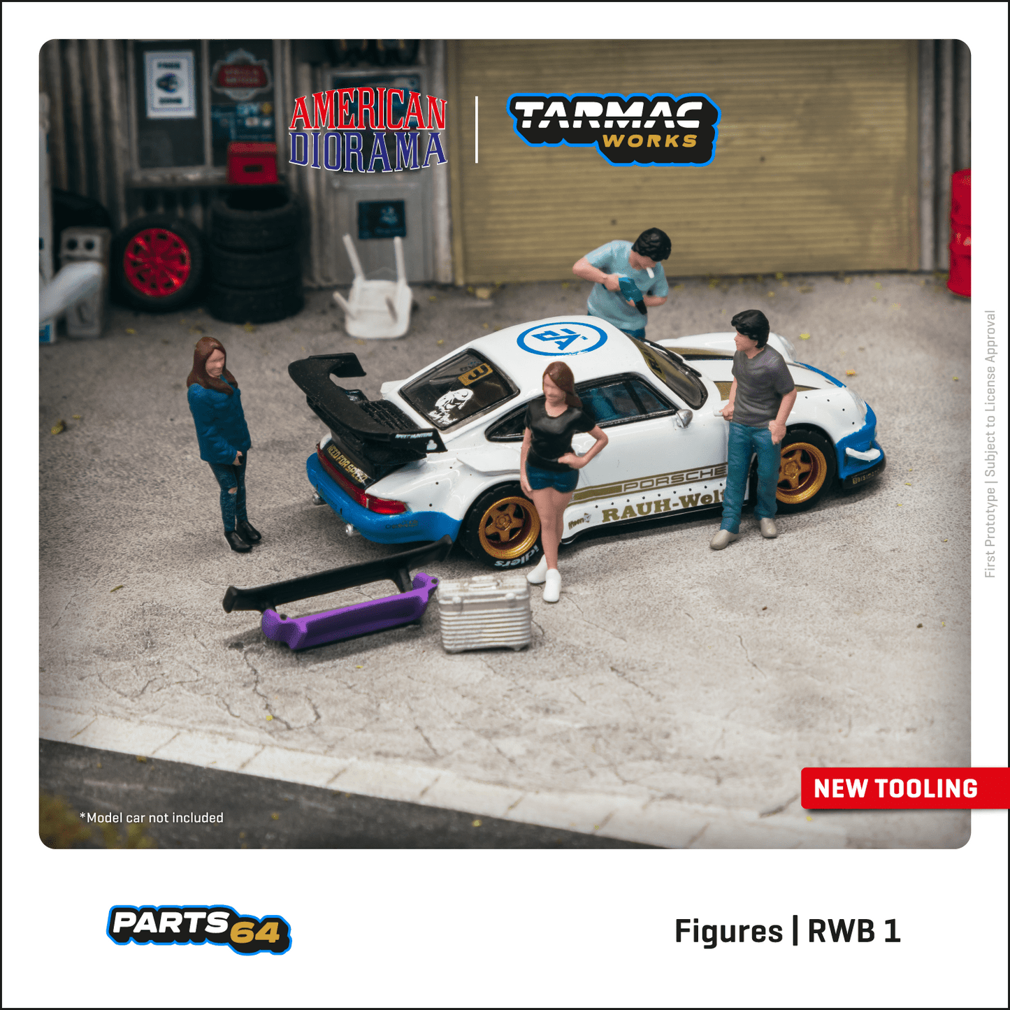 TARMAC WORKS PARTS64 1/64 Figures Set RWB 1 T64F-009-BK ** Diecast car not included **