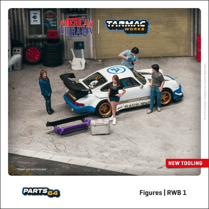 TARMAC WORKS PARTS64 1/64 Figures Set RWB 1 T64F-009-BK ** Diecast car not included **
